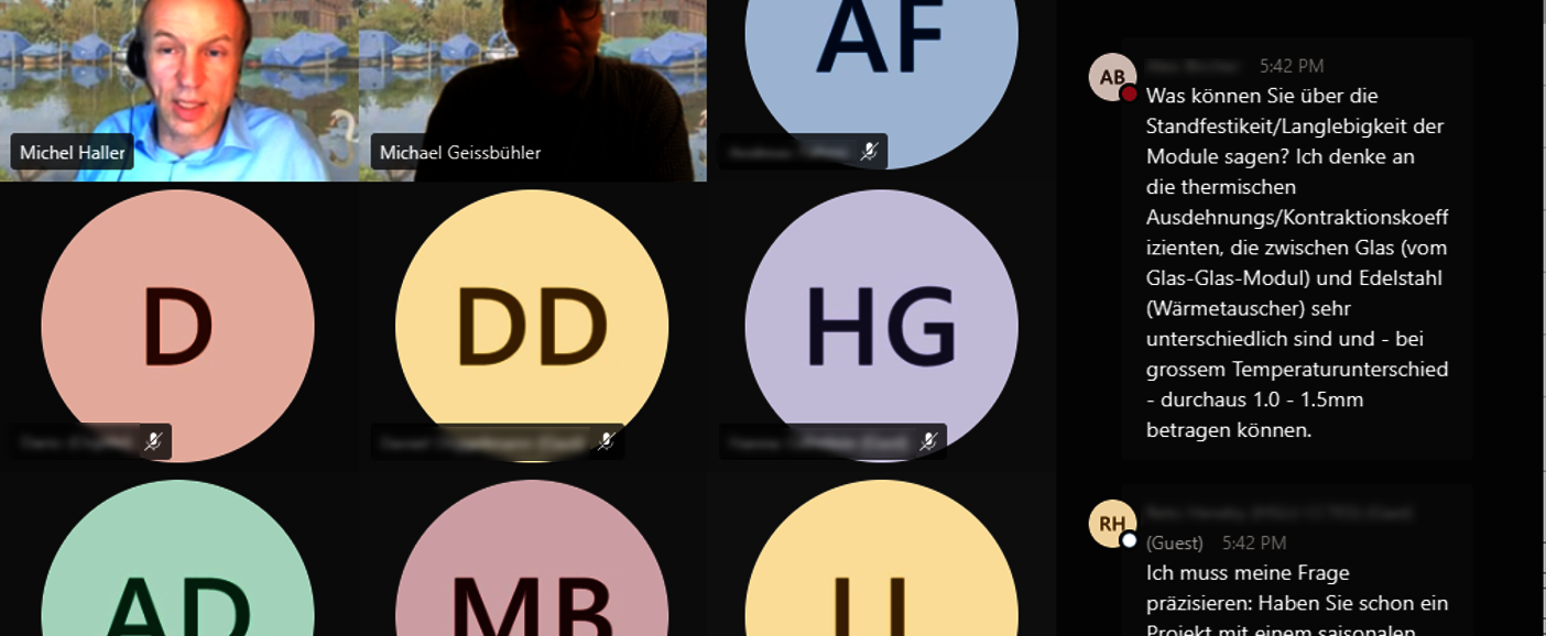 Fragen an die Referenten konnten sowohl mündlich als auch im Chat gestellt werden.