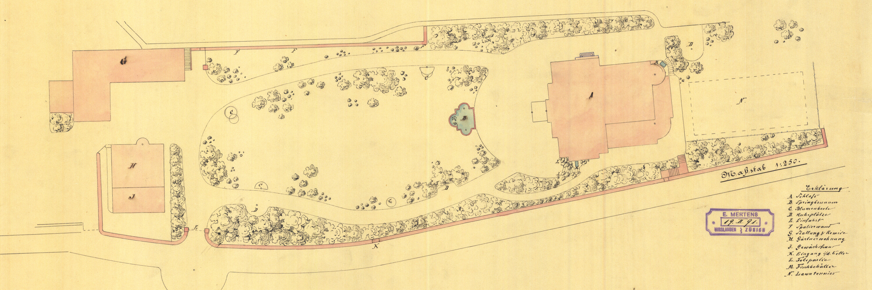 Evariste Mertens - Privatgarten in Neftenbach - 1892